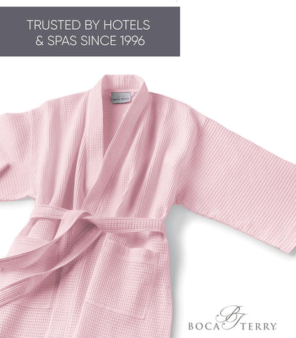 Women’s Waffle Robe by Boca Terry, Kimono Style Lightweight Summer Robe