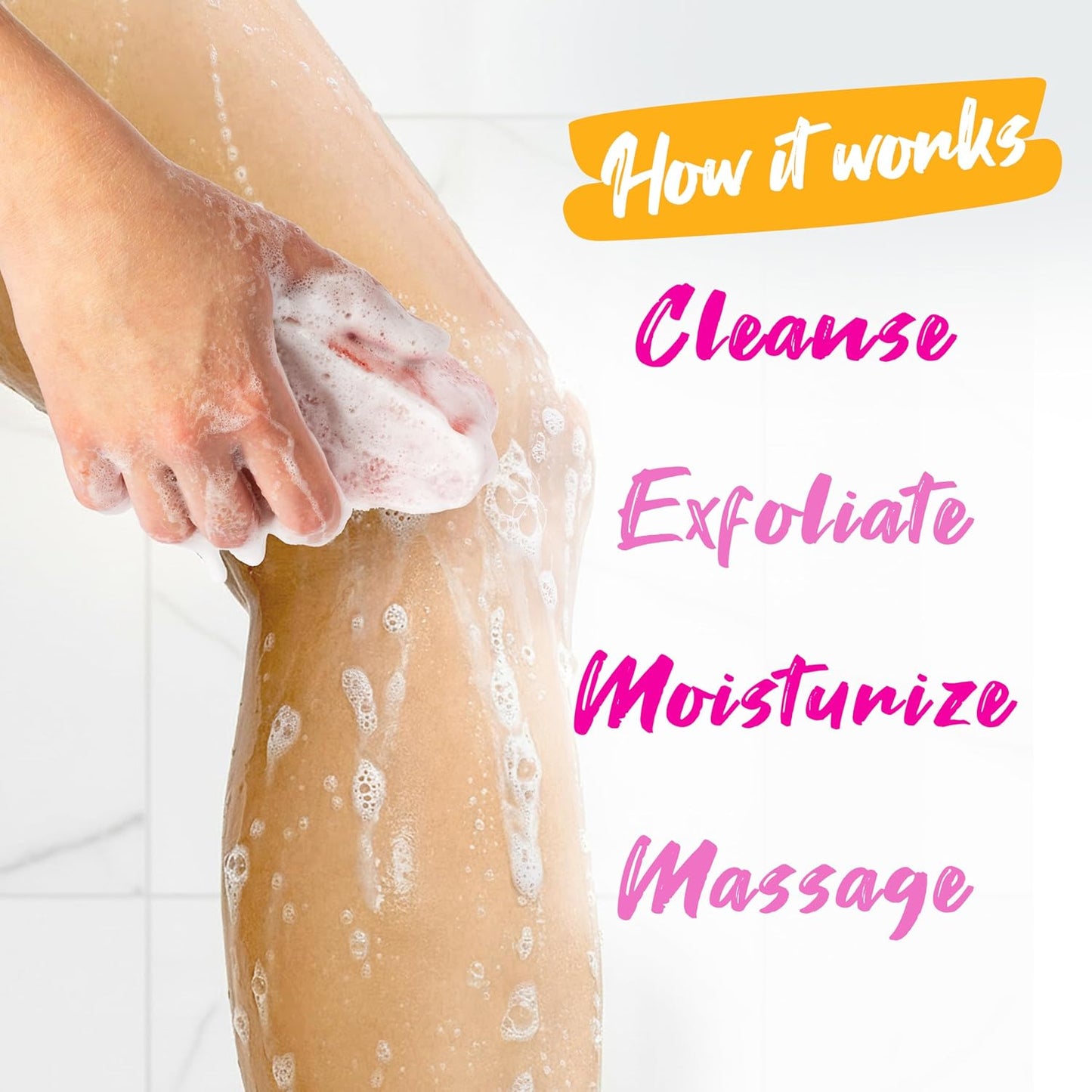 Spongeables Anti Cellulite Body Wash in a 20+ Wash Sponge, Citrus, 3 Count