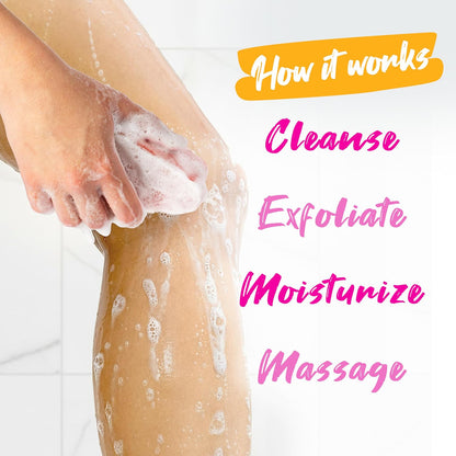 Spongeables Anti Cellulite Body Wash in a 20+ Wash Sponge, Citrus, 3 Count