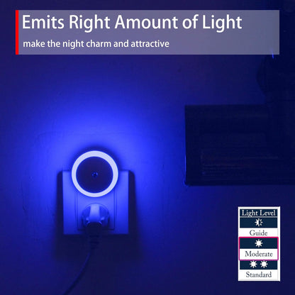 Amber Night Light Plug in, Dusk to Dawn Sensor, Blue Light Blocking, Automatic Nightlight, Energy Efficient, 2 Pack LED Night Lights Plug into Wall, for Bathroom, Bedroom, Kitchen, Hallway, Stairway
