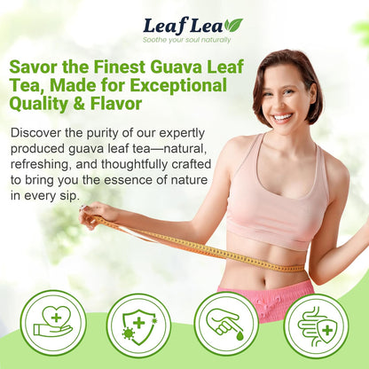 LeafLea Guava Leaf Tea Bags, Guava Leaves Tea, Caffeine-Free, 120 Count
