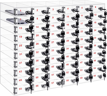 Layhit 20 Slots Cell Phone Locker Box for Classroom, Back to School, Clear