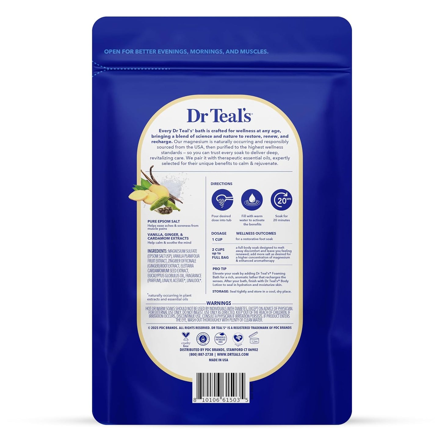 Dr Teal's Pure Epsom Magnesium Salt Soak, Soothe & Sleep with Lavender, 3 lb (Pack of 4)