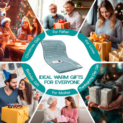 Heating Pad for Period Cramps, Heating Pad for Back/Neck/Shoulder Muscle Pain, 6 Heating & 4 Timer Setting, Auto Shut Off, Dry/Moist Heat & Machine Washable, Birthday Christma s Gifts for Women Mom