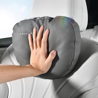 Coverado Car Lumbar Support Pillow and Car Neck Pillow Kit, Ergonomic Design Car Headrest Pillow for Driving, Relax Back Head Muscles Relieve Driving Fatigue, Breathable & Removable Cover, Gray