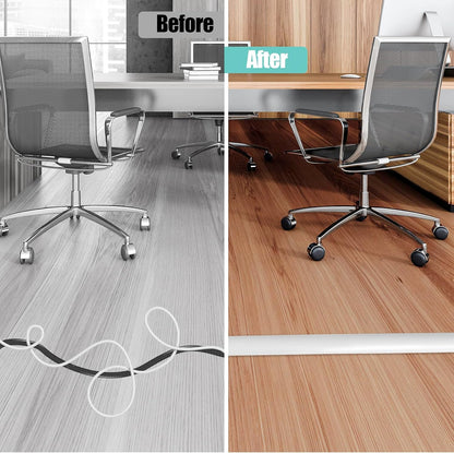 Floor Cord Cover Self Adhesive Cord Hider,10FT Cable Management, Extension Strip Protector for Wires, Prevent Cable Trips for Offices, Gyms, Exhibitions Cavity 0.39"(W) x 0.27"(H) BrownWood