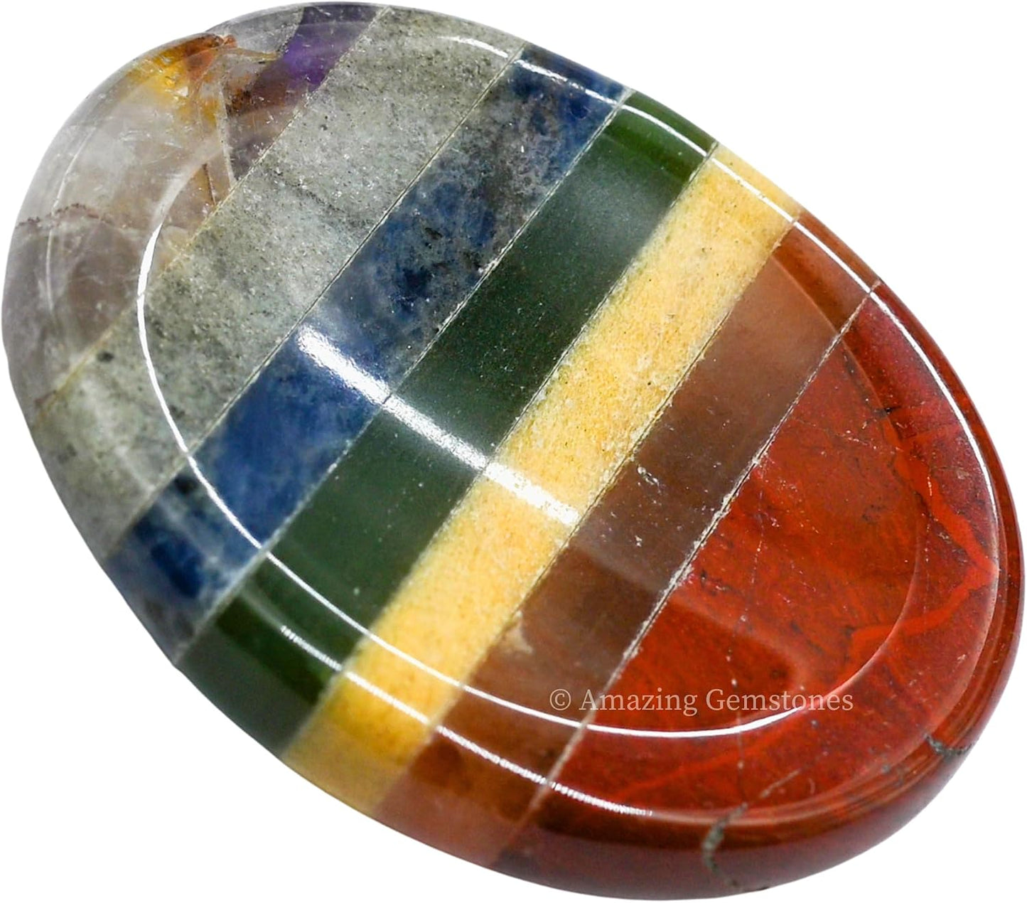 Amazing Gemstone Labradorite Thumb Worry Stone, Anxiety Stone, Healing Crystals - Piedra Crystal Fidget for Gift, Meditation, Calming, Relaxation, Stress Relief - Colors A