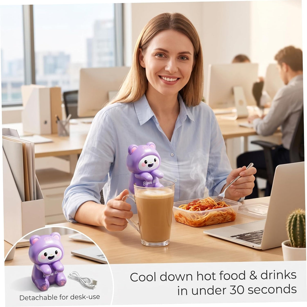 Mini Food Cooling Fan, Clip-on White