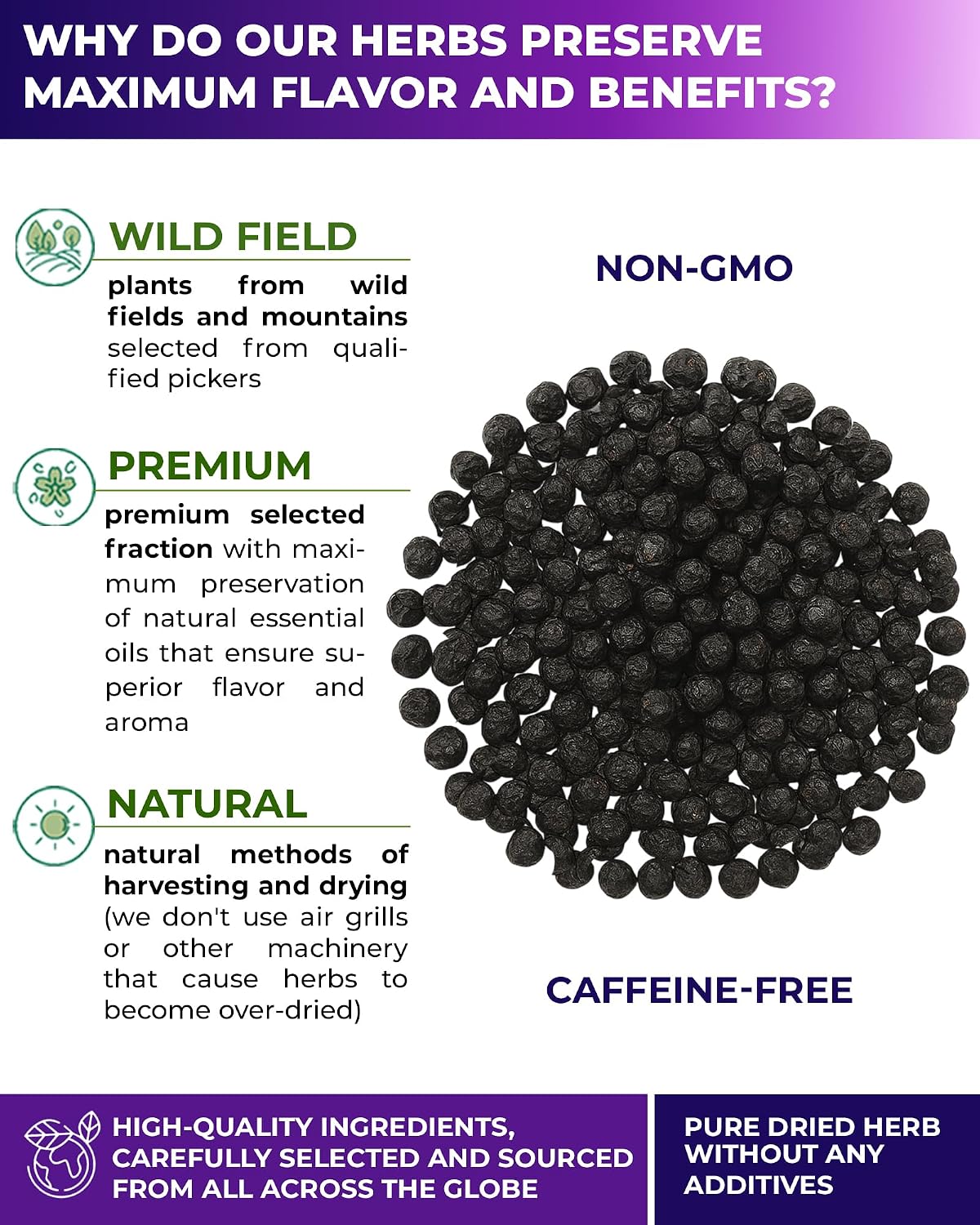 50 Bags Elderberry Fruit Herbal Tea (Sambucus) – 50 Tea Bags 1.5g Elderberry Berry Tea Saúco