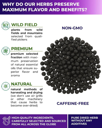 50 Bags Elderberry Fruit Herbal Tea (Sambucus) – 50 Tea Bags 1.5g Elderberry Berry Tea Saúco