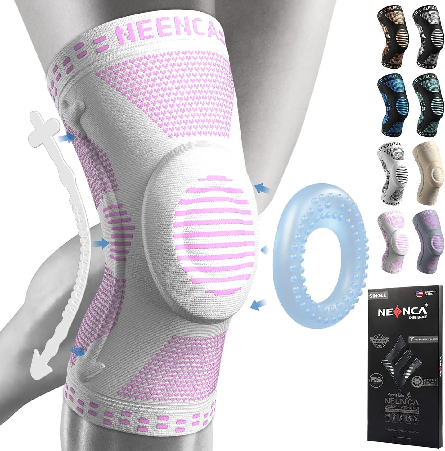 NEENCA Professional Knee Brace, Medical Knee Support for Women & Men Relief