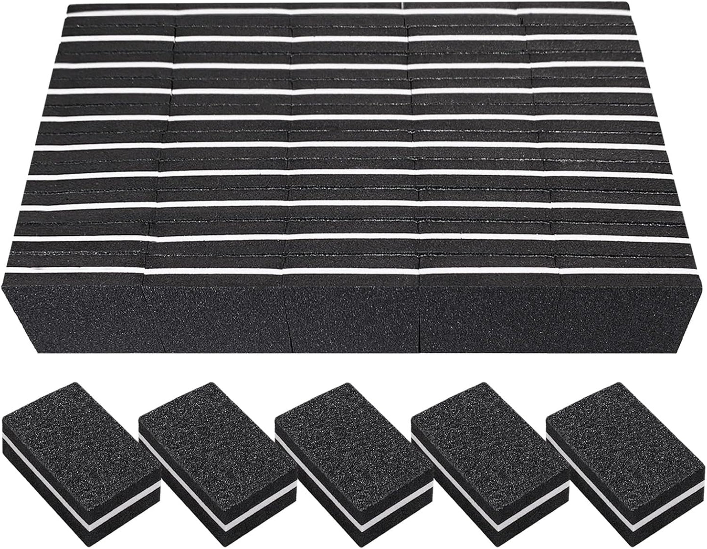Nail Buffers (50 Pack), Mini Buffer Block Nail File for Acrylic Nails and Natural Nails, 100/180 Grit Nail Buffer Block Bulk Buffing Blocks for Nail Buff Professional Manicure File Blocks Set Pink