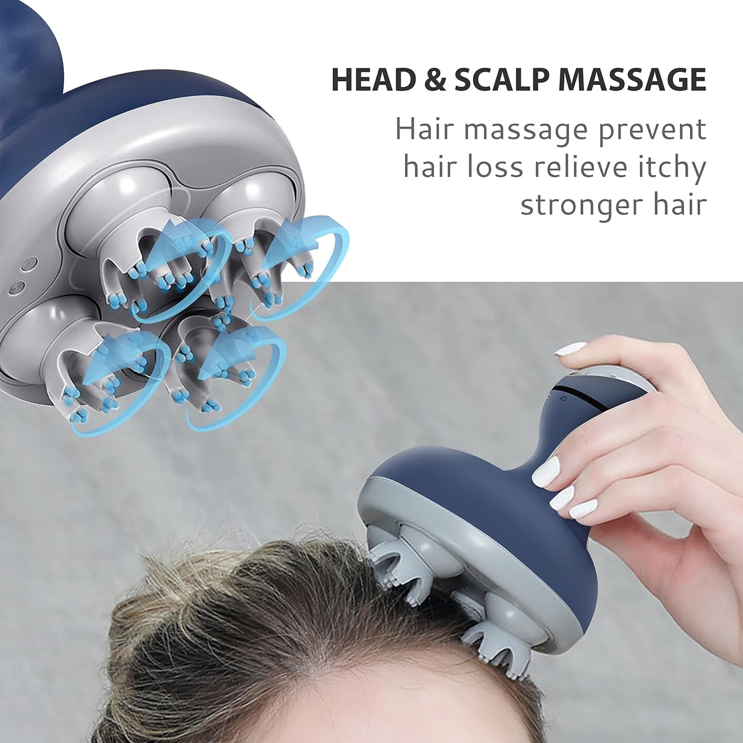 COMFIER Electric Scalp Massager, Waterproof Head Massager with Mutlti-Modes Vibration, Handheld Portable Head Scratcher for Hair Growth, Dog Cat Massager for Deep Clean and Stress Relax
