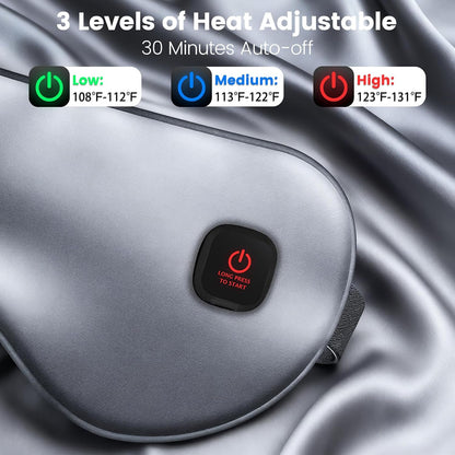Cordless Heated Eye Mask for Dry Eyes, Rechargeable Heat Sleep Mask, Grey