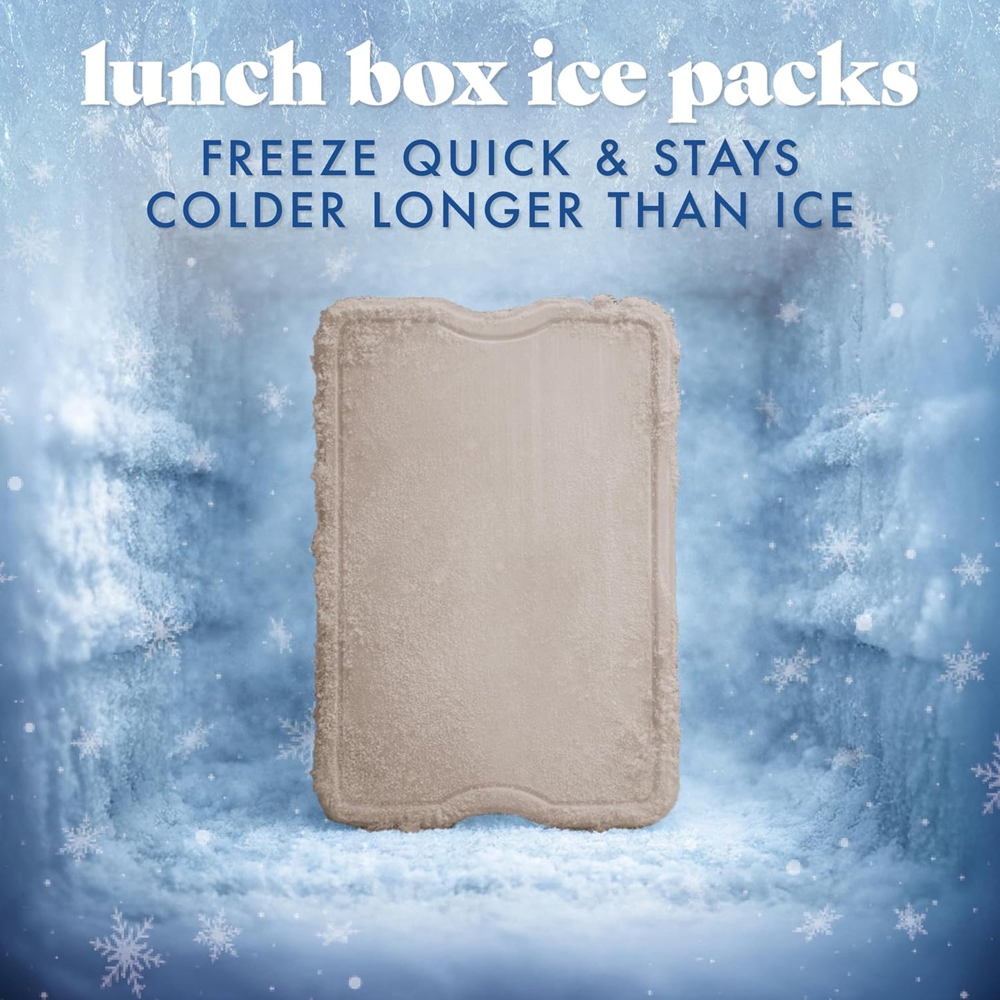 Cool Coolers by Fit & Fresh 4 Pack XL Slim Ice Packs, Quick Freeze Space Saving Reusable Ice Packs for Lunch Boxes or Coolers