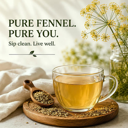AVYROMA Premium Organic Fennel Seed Tea - Natural Herbal Infusion for Detox, Digestive Health - Caffeine-Free, Herbal Tea, 100% Pure and Natural Ingredients, 30 Teabags