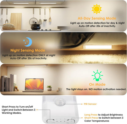 5-Pack Motion Sensor Under Cabinet Light, 3CCT, 7.9 inch