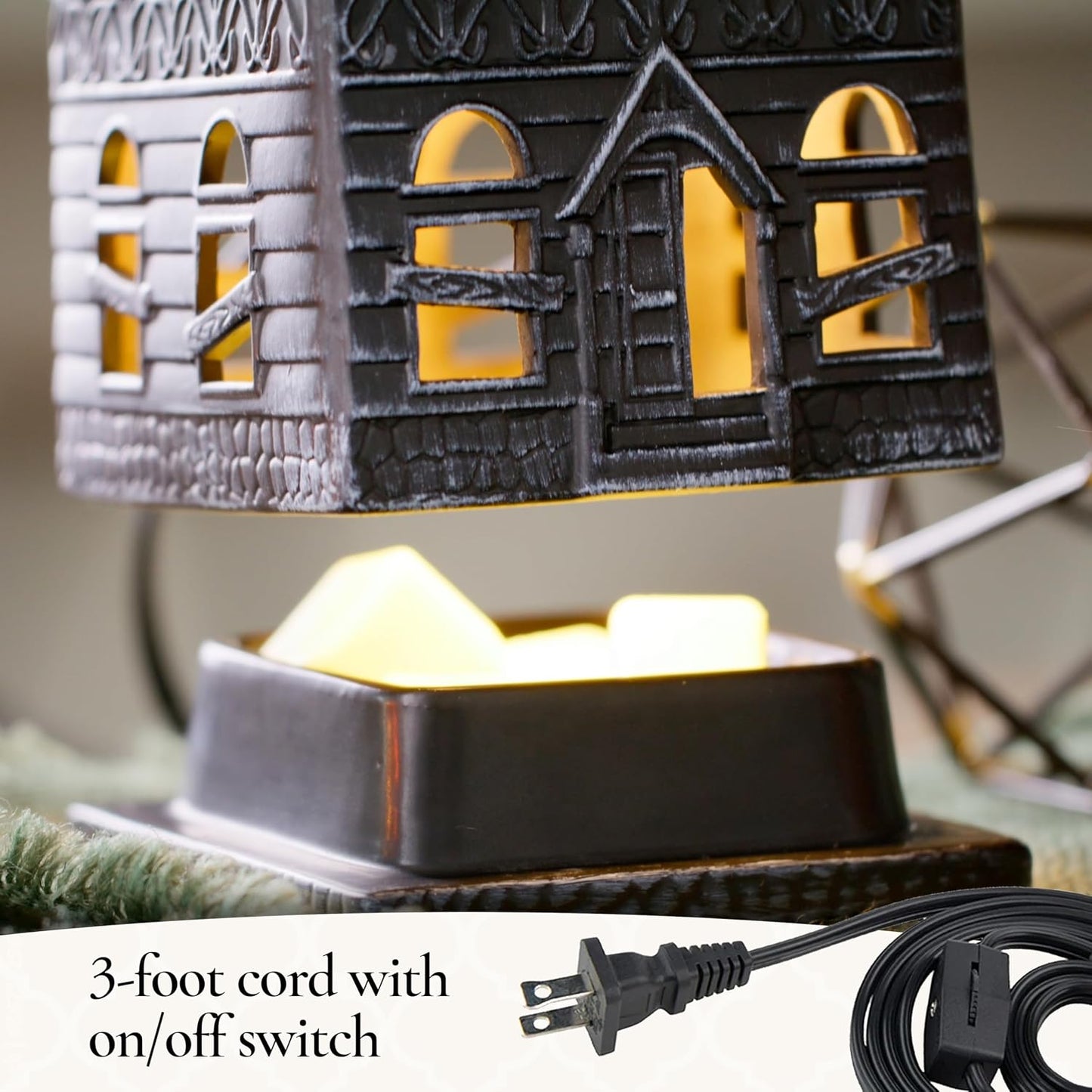 Candle Warmers ETC. Illumination Fragrance Warmer- Light-Up Warmer for Warming Scented Candle Wax Melts and Tarts or to Freshen Room, White Harmony