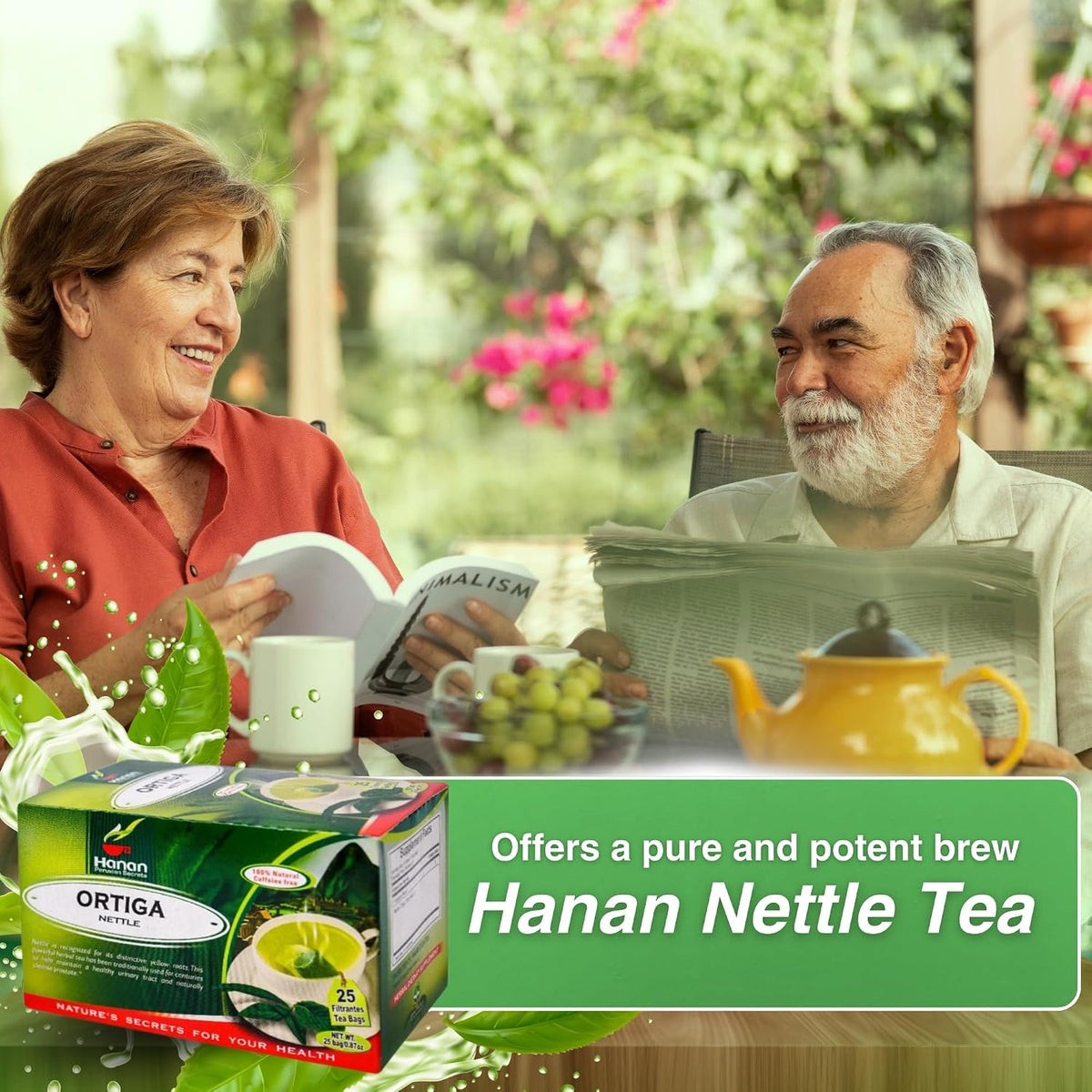 Hanan Nettle Tea - 25 Tea Bags of Stinging Nettle Leaf and Root - All-Natural Herbal Tea of Wild Nettles Leaves from Peru