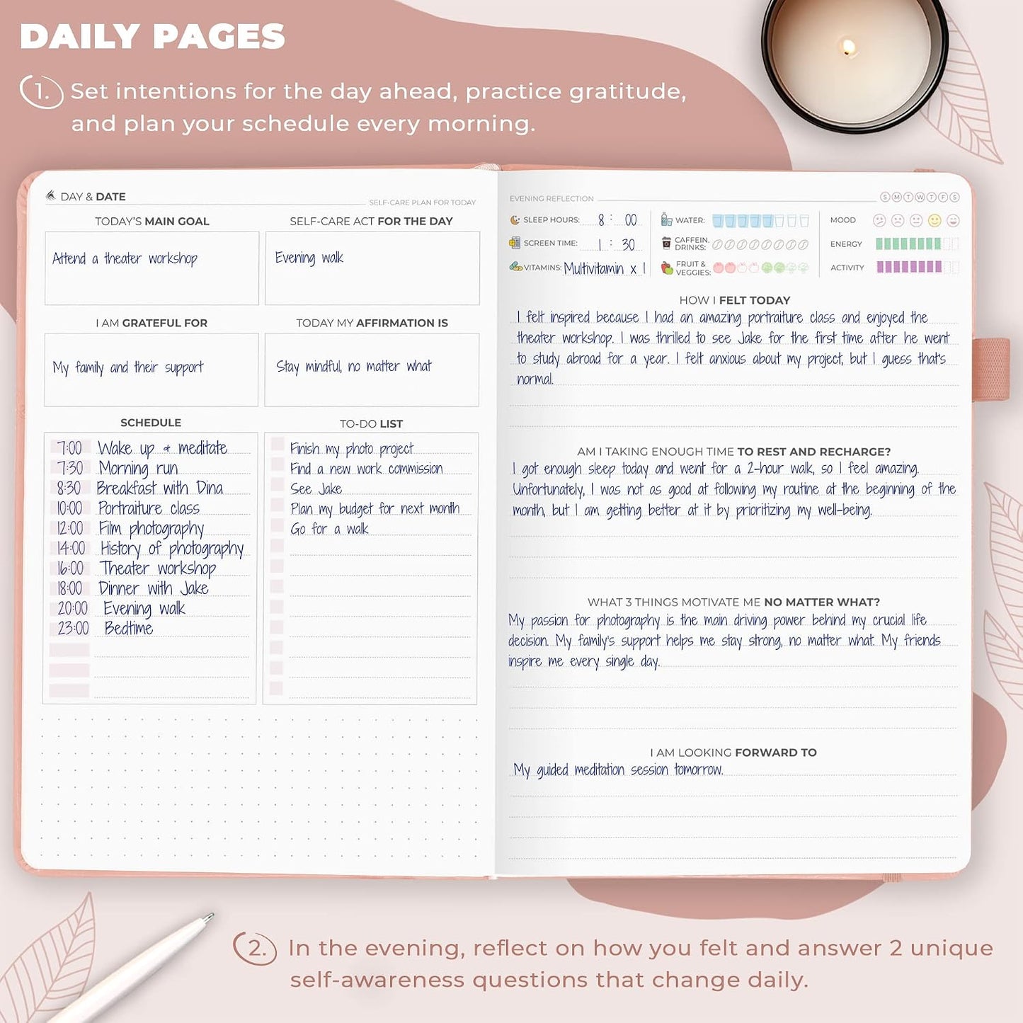 Clever Fox Self-Care Journal – Daily Reflection Notebook – Mental Health & Personal Development Planner, Meditation & Mood Log, A5 (Aquamarine)