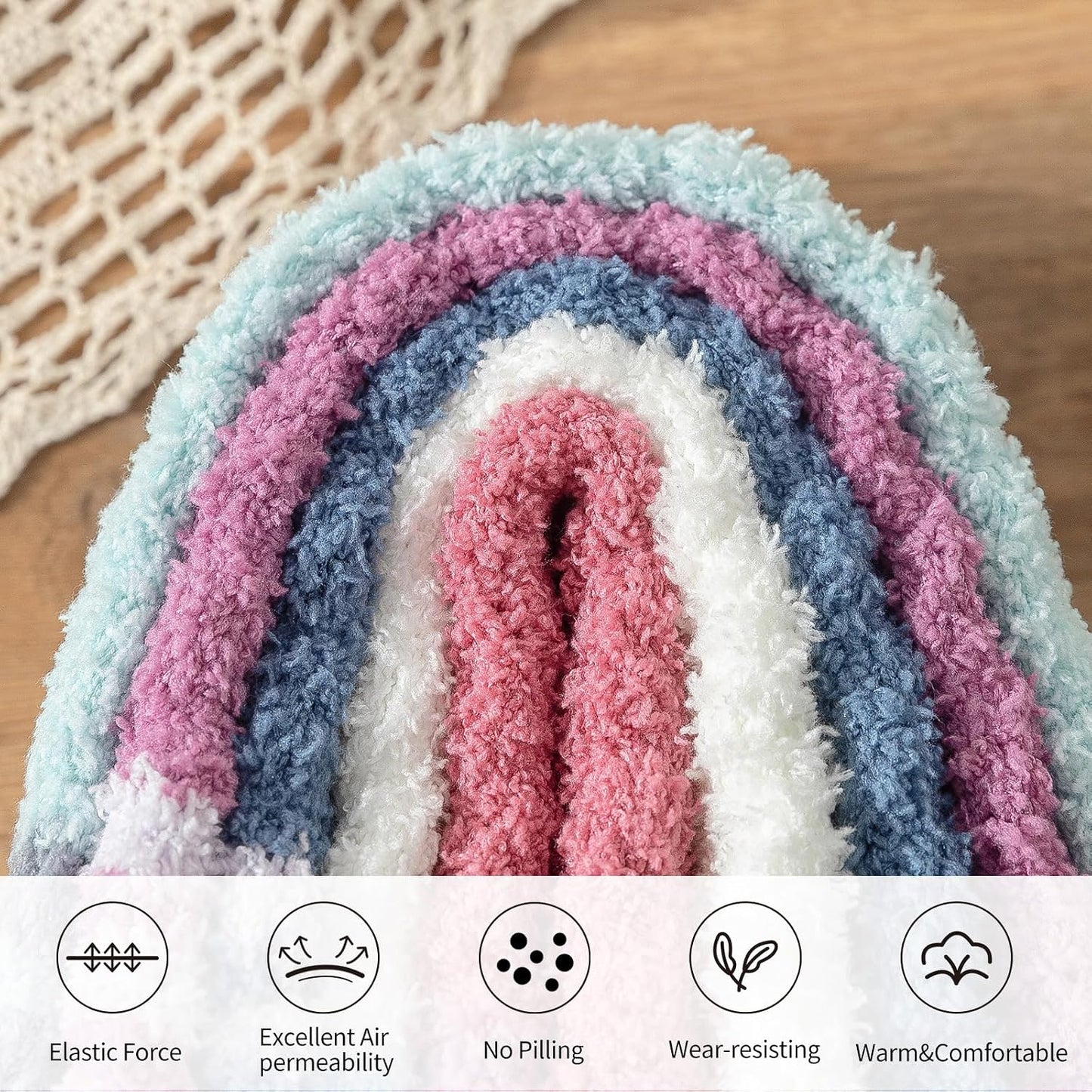 Premillow Womens Fuzzy Socks Fluffy Socks Women Winter Cozy Sock Warm Slipper Home Sleeping Sock for Women