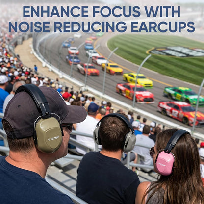 TICONN Noise Cancelling Ear Muffs for Adults, SNR 33dB Hearing Protection, Adjustable Safety Earmuffs for Construction