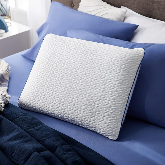 Sleep Innovations Forever Cool Gel Memory Foam Pillow, Standard (Pack of 2), White 2 Count