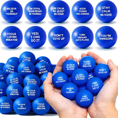 108 Pack Motivational Stress Balls Bulk for Adults & Kids Foam Stress Toys