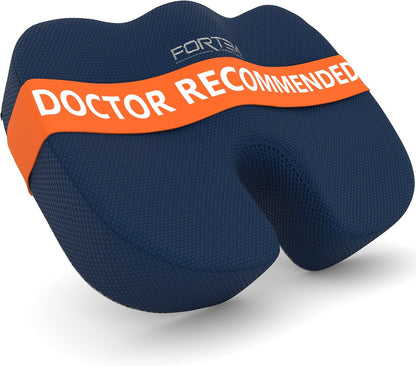 FORTEM Seat Cushion, Office Chair Cushion, Memory Foam Car Seat Cushions, Sciatica Coccyx Tailbone Pain Relief, Chair Cushions for Back Support, Sitting Pad for Gaming, Washable Cover, Non Slip