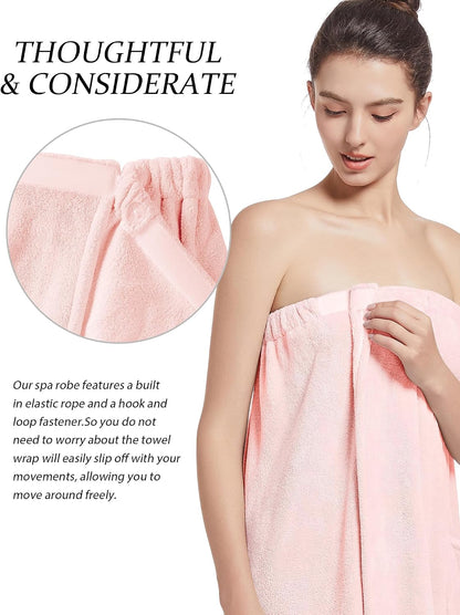 Women'S Soft Wrap Towel Full Length，Bath Robe After Shower Female Plush Long，Spa Bathrobes Lightweight With Pockets