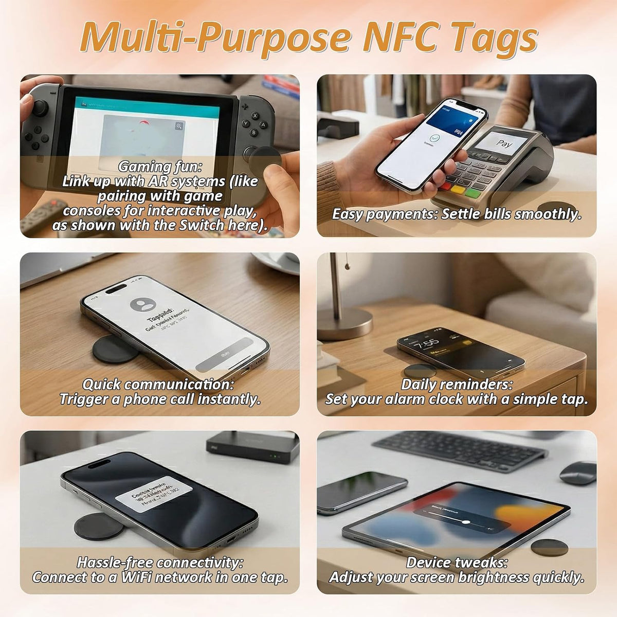 25mm Round NFC Tags NTAG215 NFC Coin Tags with Adhesive Back