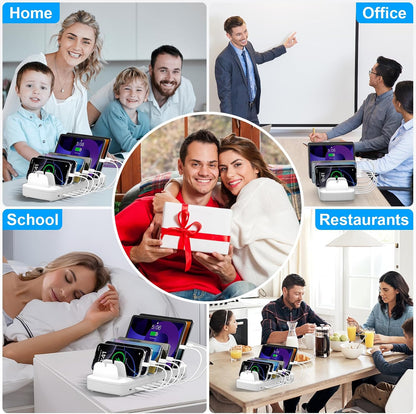 510W Charging Station for Multiple Devices, 10 Ports Charger Organizer
