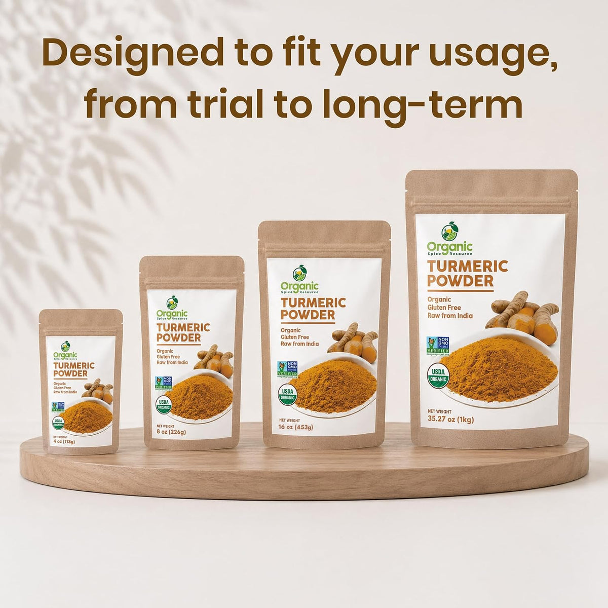Organic Spice Resource Turmeric Root Powder, 8 oz (226 g)