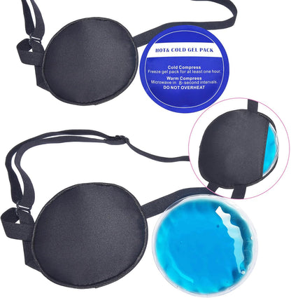 Cooling Eye Patches for Puffy Eyes, Pure Silk Ice Eye Patch, Single Eye Mask, Medical One Eye Cover Cold Hot Therapy Strabismus Lazy Eyes After Surgery Adult Kid Pirate Eyepatch (Pink-New)