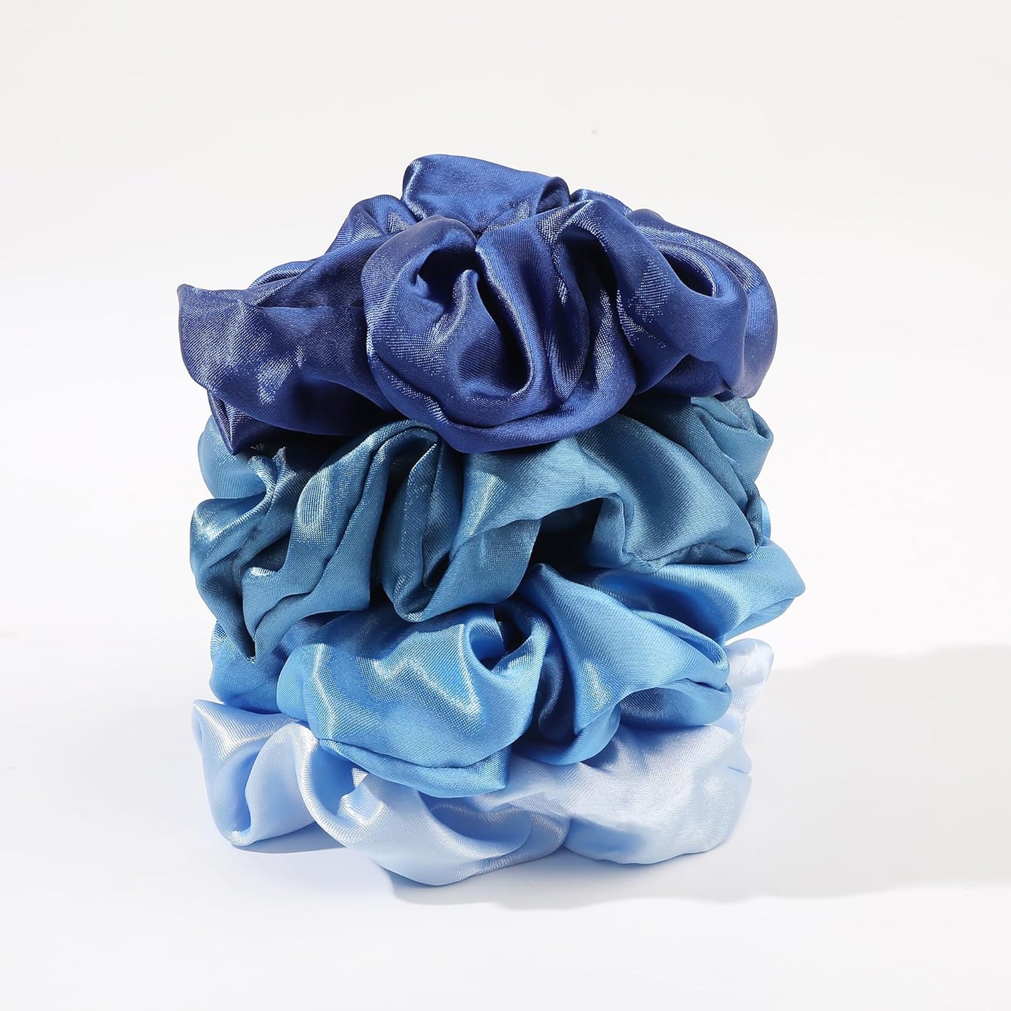 16 Pcs Scrunchies for Women - Black Satin Silk Scrunchies for Girls Hair Ties Elastics Bands Ponytail Holder Hair Accessories