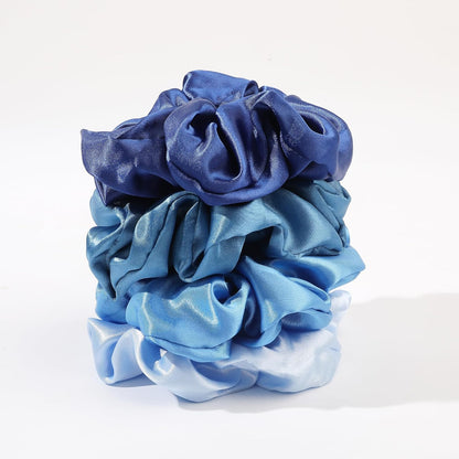 16 Pcs Scrunchies for Women - Black Satin Silk Scrunchies for Girls Hair Ties Elastics Bands Ponytail Holder Hair Accessories