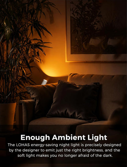 L LOHAS LED Night Lights Plug into Wall, [2-Pack] Rotatable Night Lights with Dusk to Dawn Sensor, 0-100 LM Brightness Adjustable,2000K Amber Nightlight for Adults Bathroom Hallway Stairs
