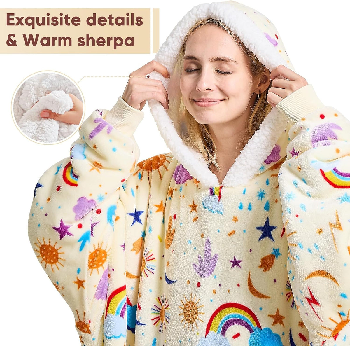 yescool Wearable Blanket Hoodie as Christmas Birthday Gifts for Women Mom - Colors A