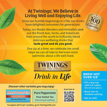 Twinings Lemon & Ginger Herbal Tea K-Cups for Keurig, 12 CT Box (6 Pack)