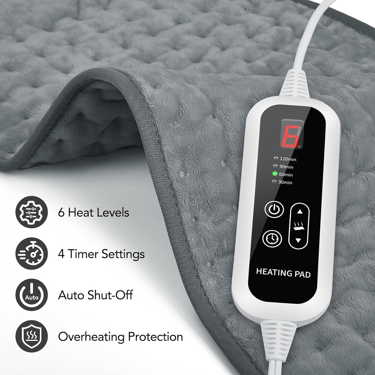Extra Large Heating Pad for Back Pain Relief - 33"x17"Electric Heating Pad