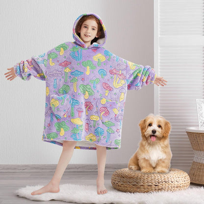Fiosnow Glow in the Dark Unicorn Blanket Hoodies for Kids 6-13YR Oversize Wearable Blanket Hoodies for Boys Girls Teens