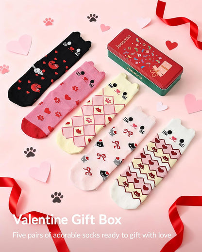 Jeasona Cute Cat Gifts for Women Animal Cat Socks Wife Mom Girlfriend Daughter