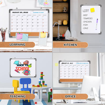 Weekly Calendar Whiteboard for Wall, 16x12 Inches Dry Erase Board, Small Magnetic White Board, Double-Sided Hanging Board for Office School Home Kitchen, Portable Board for Drawing Planning To Do List