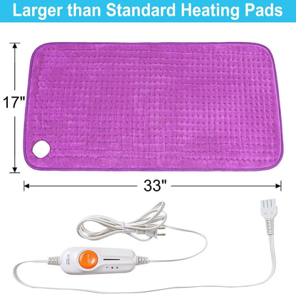 Boileau Electric Heating Pad for Back Pain and Period Cramps Relief, FSA Eligible17 x33 Extra Large XXXL, HSA 3 Heating Levels Heat Pad with 2-Hour Auto Shut Off, Gifts for Women and Mom, Blue