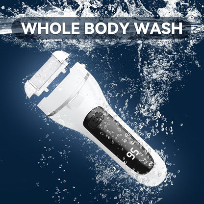 Wea&Hea Electric Foot File Callus Remover for Feet, 17-in-1 Kit | 17-in-1 pedicure kit, 3 roller heads, 2 speeds, rechargeable, IPX6 waterproof wet dry use for hard calluses and cracked heels