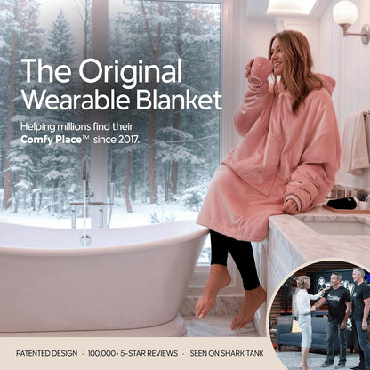 THE COMFY Original | From Shark Tank | Patented | Oversized Sherpa Wearable Blanket Hoodie| Gift for Women & Men | One Size