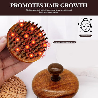 Wooden Scalp Massager for Hair Growth Support, Bamboo Scalp Massager Brush for Head Relaxation, Scalp Stimulation & Hair Oil Distribution, Natural Wooden Massager for Face and Body Care