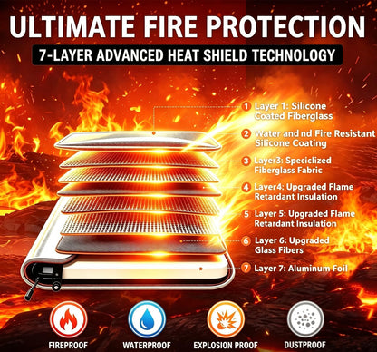Fireproof Waterproof Document Bag Upgraded Two Pockets - 4200℉ Protection
