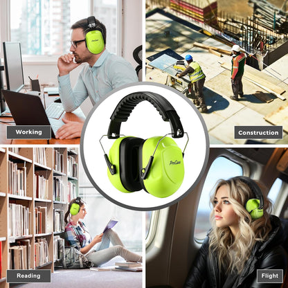 ProCase NRR 28dB Noise Reduction Ear Muffs, Foldable Adjustable Passive Noise Cancelling Headphones for Adults Kids Autism, Hearing Protection for Shooting, Construction, Mowing, Studying -Black - Colors B