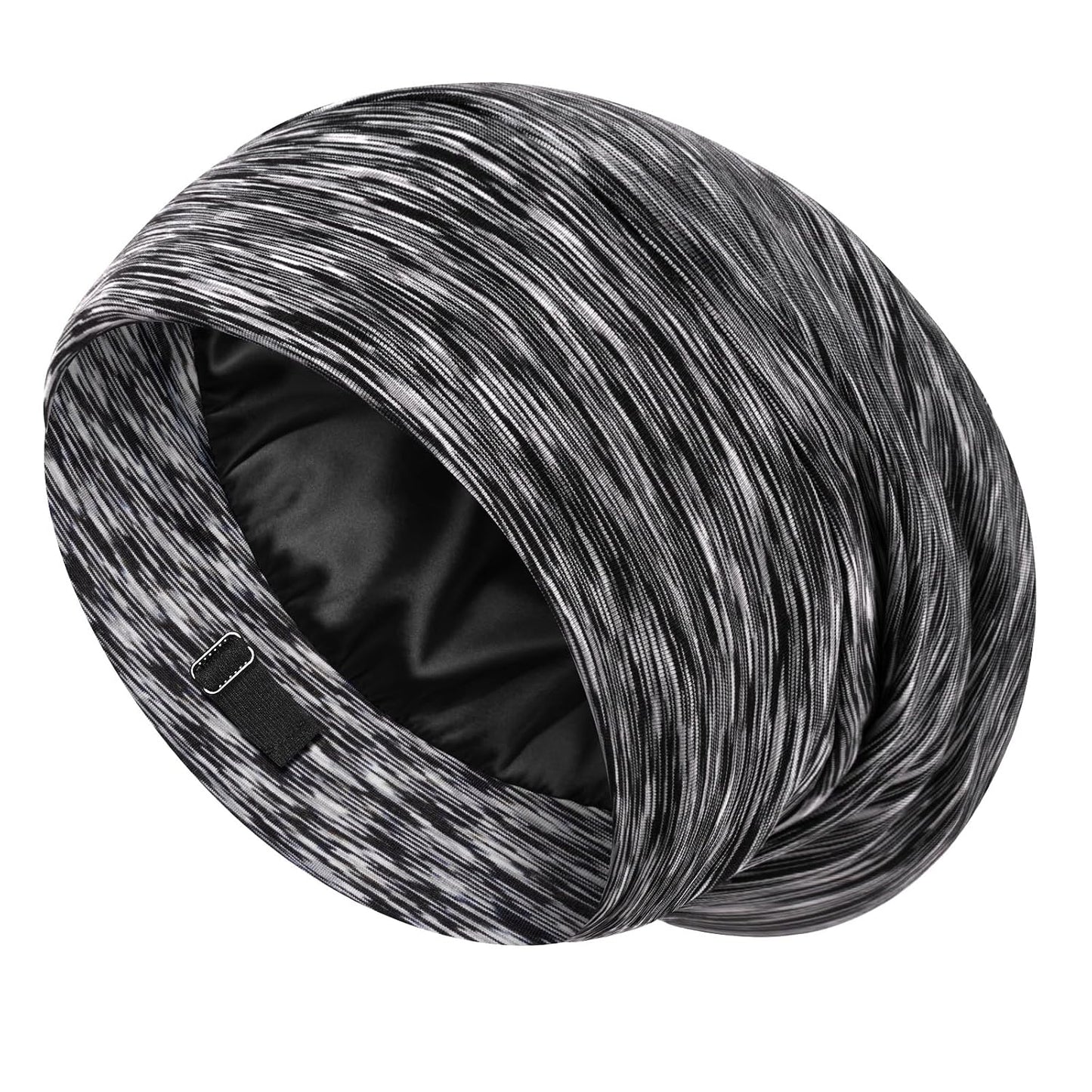 LULUSILK 100% Mulberry Silk Bonnet for Sleeping Women and Men, No More Frizzy Tangled Hair, Real Silk Sleep Cap for Curly Hair, Black, Pack of 1